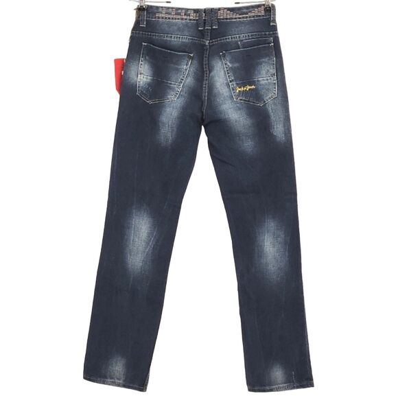 Jack & Jones O Yanker Raymond Jeans Size 28x32 Men Distressed Black Straight Leg - Picture 2 of 10